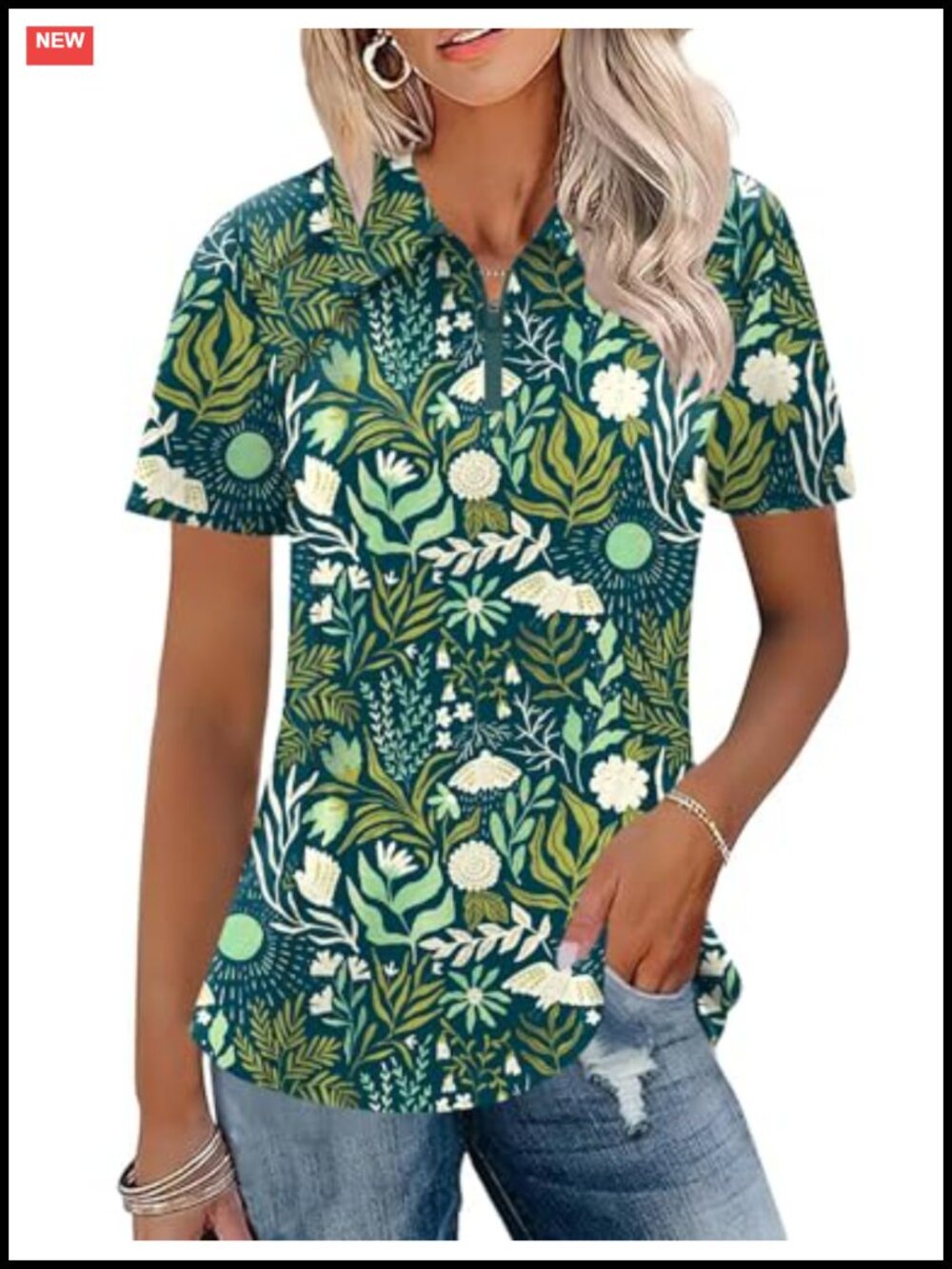 Women's Golf Polo Shirt 1/4 Zip Short Sleeve Moisture Wicking Workout Top
